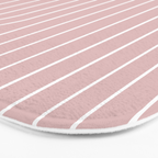 Minimal Line Curvature LXX Blush Pink Mid Century Modern Arch Abstract Bath Mat Gallery Image 3