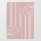 Minimal Line Curvature LXX Blush Pink Mid Century Modern Arch Abstract Poster Gallery Image 4