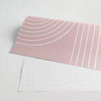 Minimal Line Curvature LXX Blush Pink Mid Century Modern Arch Abstract Wrapping Paper Gallery Image 2