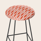 Mid Century Modern Fish Stripe Pattern Salmon Orange Stool Gallery Image 2