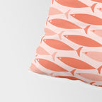 Mid Century Modern Fish Stripe Pattern Salmon Orange Pillow Sham Gallery Image 4