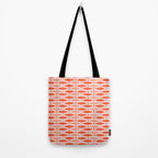 Mid Century Modern Fish Stripe Pattern Salmon Orange Tote Bag Gallery Image 2