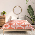 Mid Century Modern Fish Stripe Pattern Salmon Orange Comforter Gallery Image 3