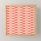 Mid Century Modern Fish Stripe Pattern Salmon Orange Mini Art Print Gallery Image 1