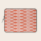 Mid Century Modern Fish Stripe Pattern Salmon Orange Laptop Sleeve Gallery Image 1