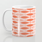 Mid Century Modern Fish Stripe Pattern Salmon Orange Coffee Mug Gallery Image 3