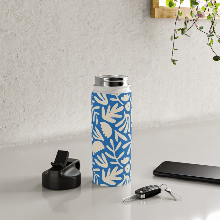 Organic nature flower shape art pattern Water Bottle Gallery Image 4