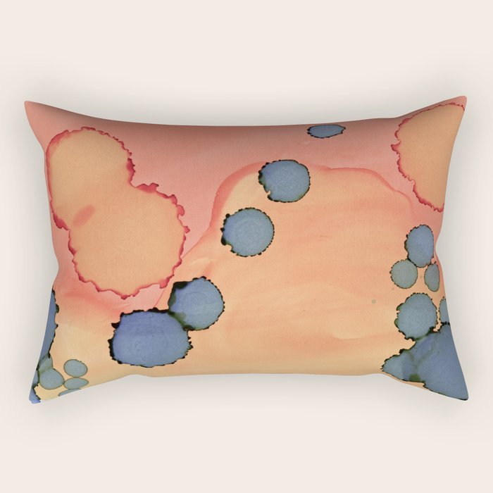 Moon Rising - minimalist abstract painting sun and moon Rectangular Pillow Gallery Image 2