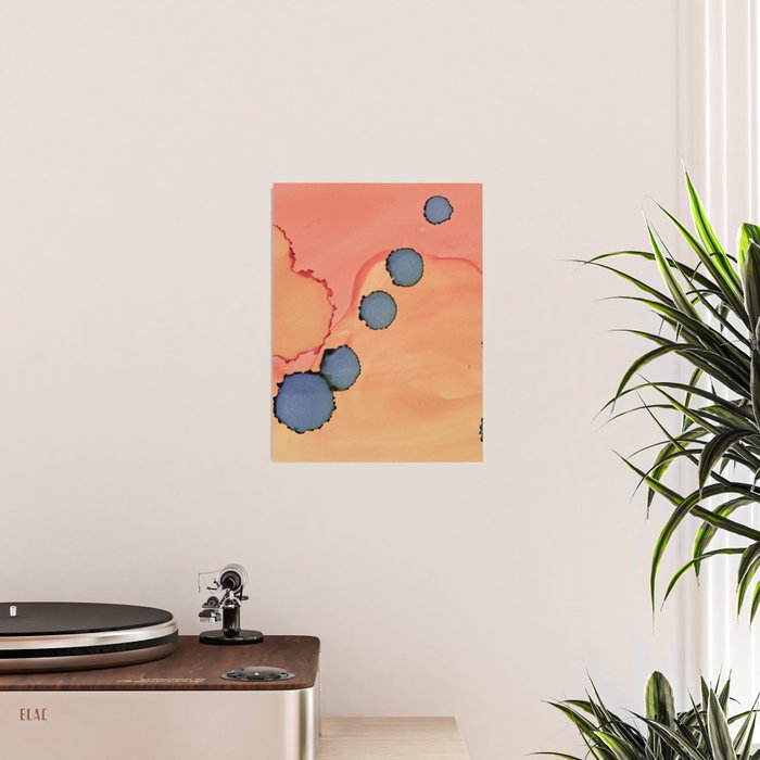 Moon Rising - minimalist abstract painting sun and moon Poster Gallery Image 2