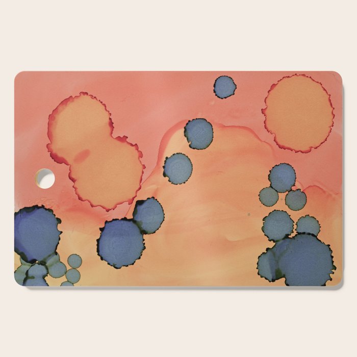 Moon Rising - minimalist abstract painting sun and moon Cutting Board Gallery Image 1