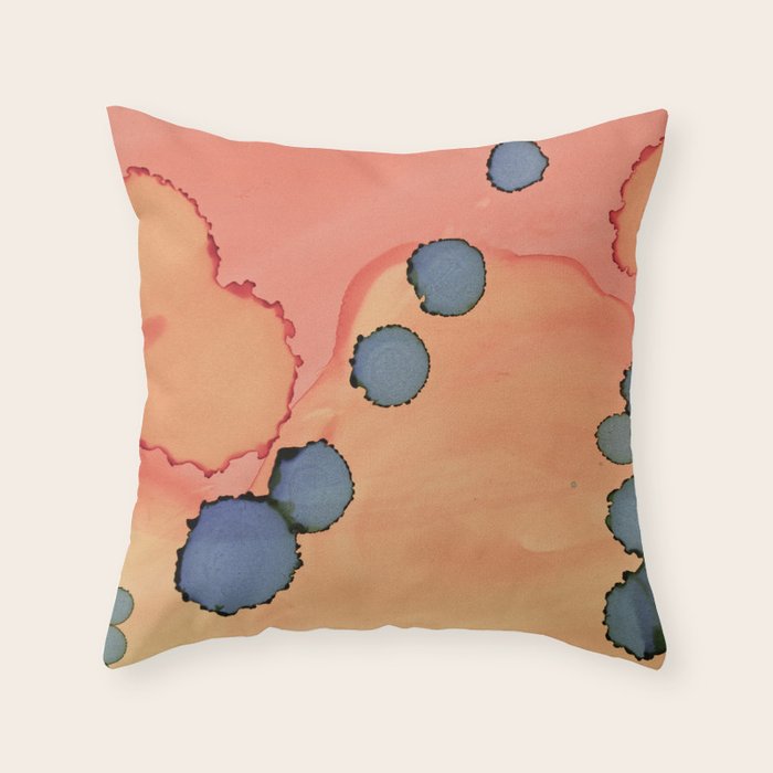 Moon Rising - minimalist abstract painting sun and moon Throw Pillow Gallery Image 1