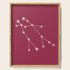 Gemini Zodiac Star Constellation Line Art Pink Serving Tray Gallery Image 1