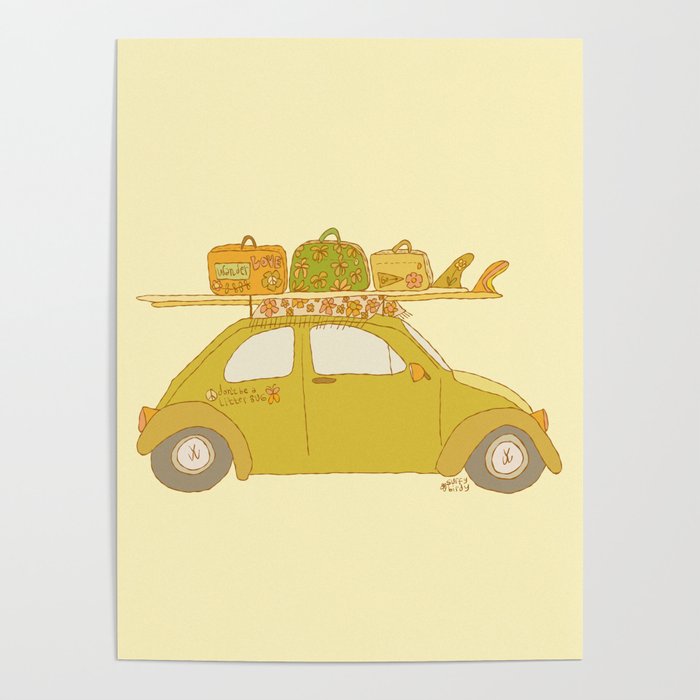 Wandering bug adventure mobile retro surf art by surfy birdy Poster Gallery Image 4