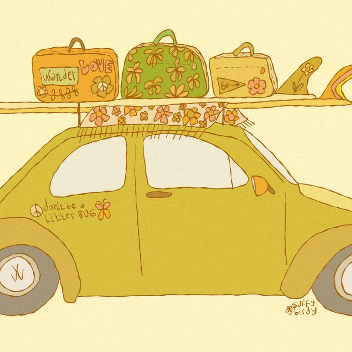 Wandering bug adventure mobile retro surf art by surfy birdy Coffee Mug Gallery Image 2