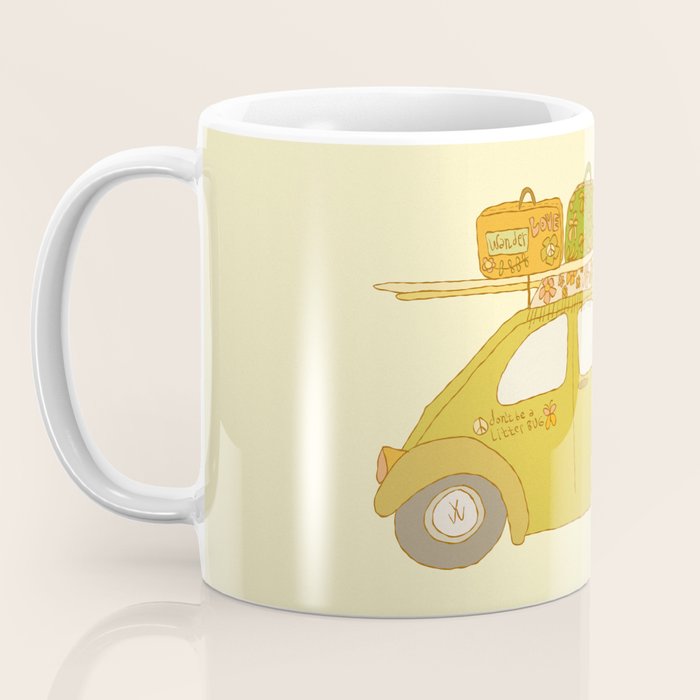 Wandering bug adventure mobile retro surf art by surfy birdy Coffee Mug Gallery Image 3