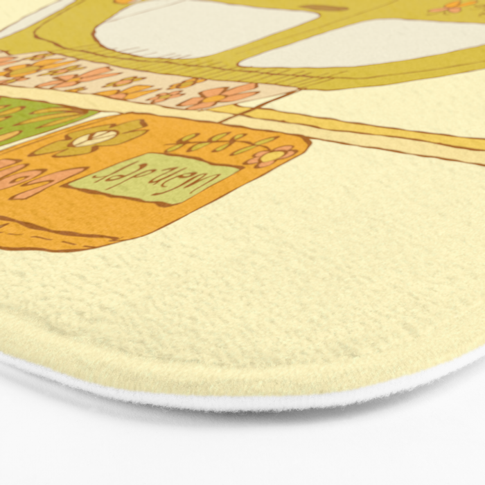 Wandering bug adventure mobile retro surf art by surfy birdy Bath Mat Gallery Image 3