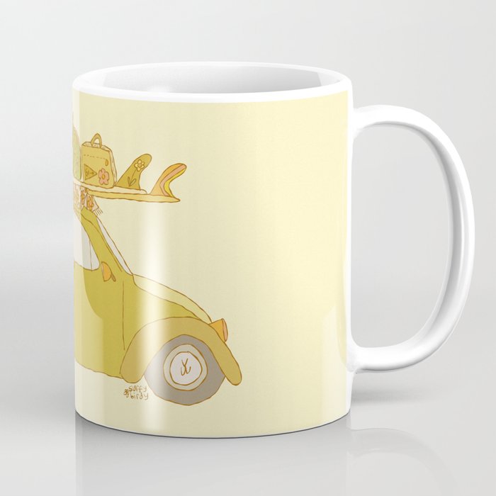 Wandering bug adventure mobile retro surf art by surfy birdy Coffee Mug Gallery Image 1