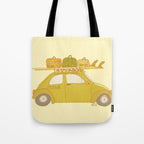 Wandering bug adventure mobile retro surf art by surfy birdy Tote Bag Gallery Image 1