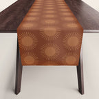 Boho Summer Sun Pattern IX Burnt Red and Orange Table Runner Gallery Image 1