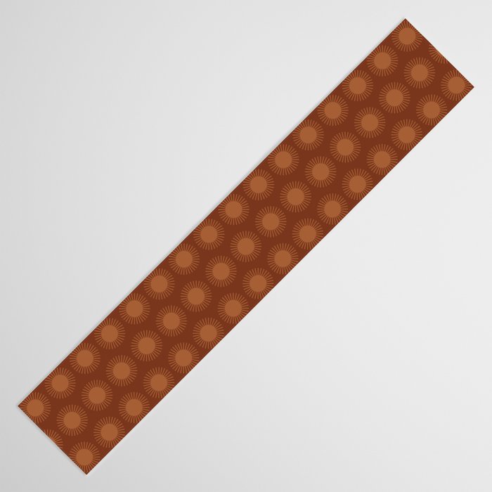 Boho Summer Sun Pattern IX Burnt Red and Orange Table Runner Gallery Image 3