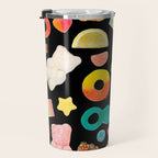 Candy Print in Black Travel Mug Gallery Image 3