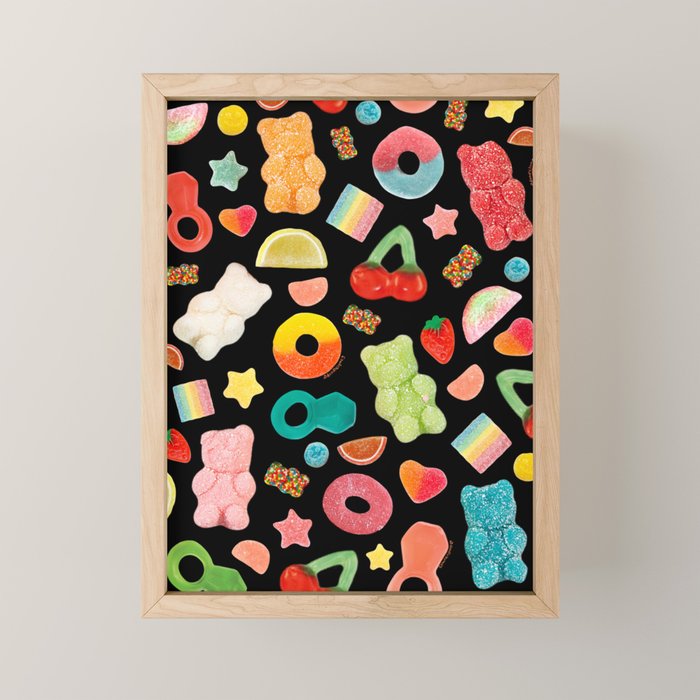 Candy Print in Black Mini Art Print Gallery Image 1