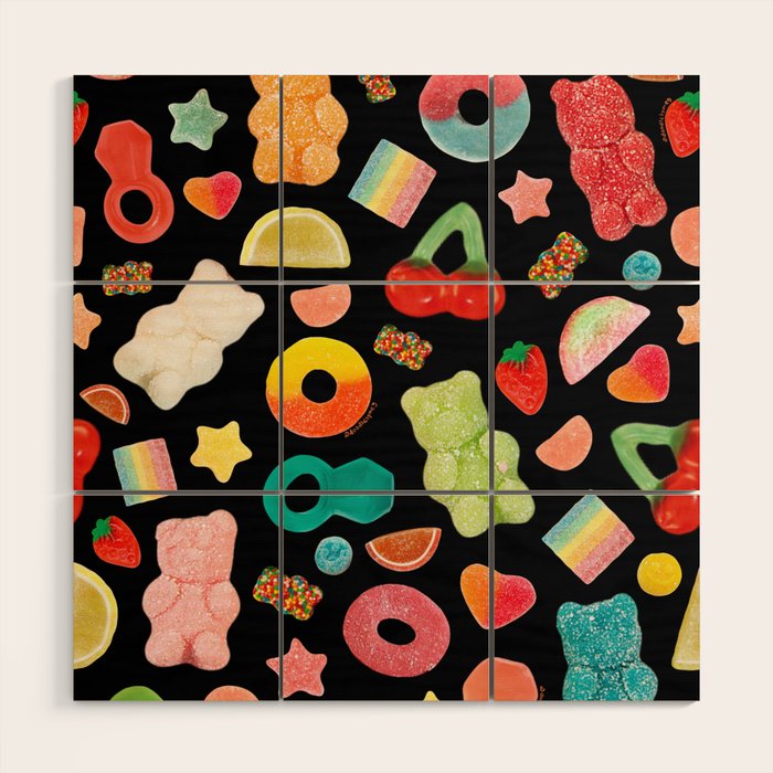 Candy Print in Black Wood Wall Art Gallery Image 1