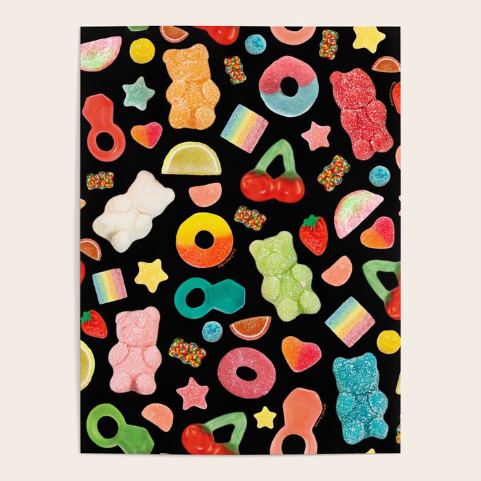 Candy Print in Black Poster Gallery Image 4