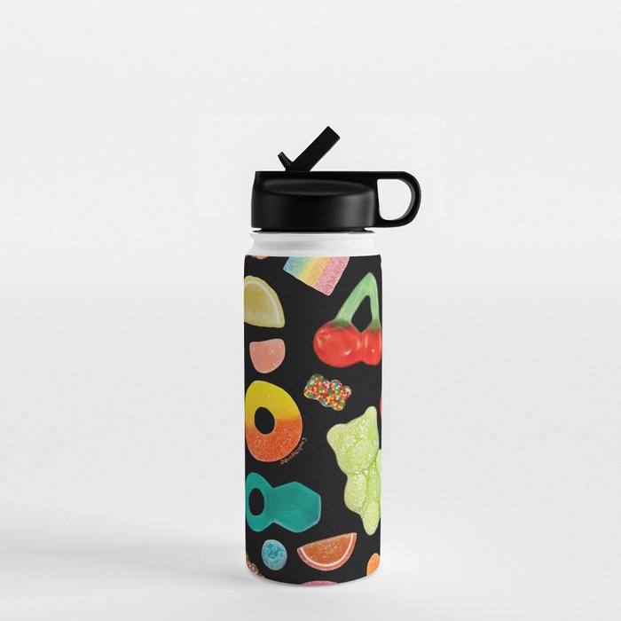 Candy Print in Black Water Bottle Gallery Image 1