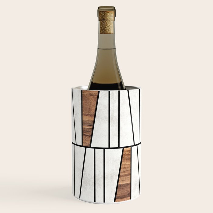 Mid-Century Modern Pattern No.4 - Concrete and Wood Wine Chiller Gallery Image 3