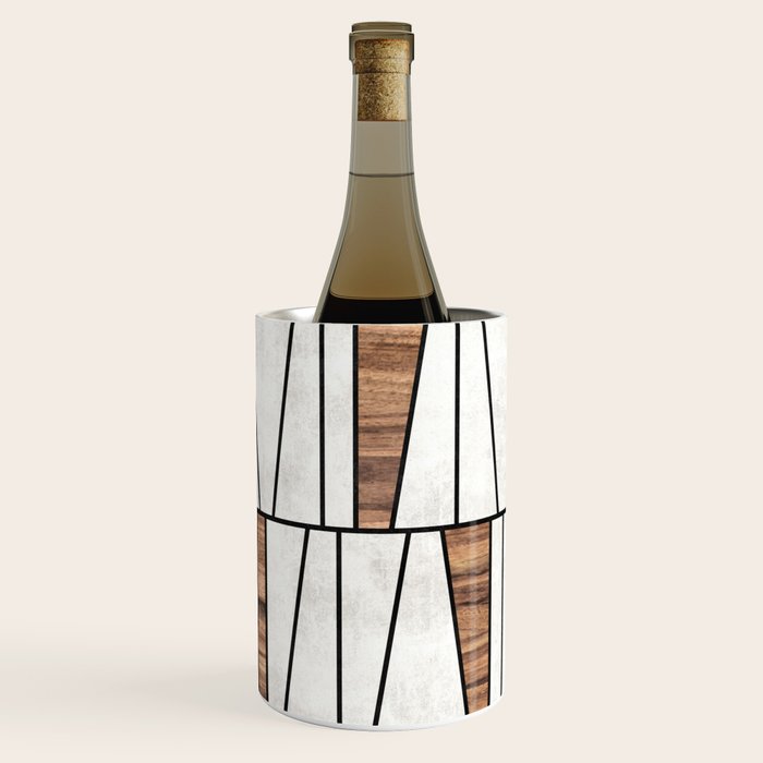 Mid-Century Modern Pattern No.4 - Concrete and Wood Wine Chiller Gallery Image 2