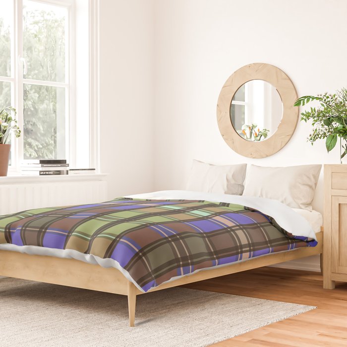 Fusion Colorful Toned Grids Duvet Cover Gallery Image 2