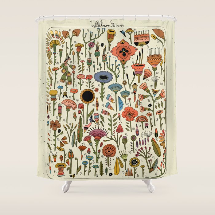 Wildflower Chart Shower Curtain Gallery Image 1