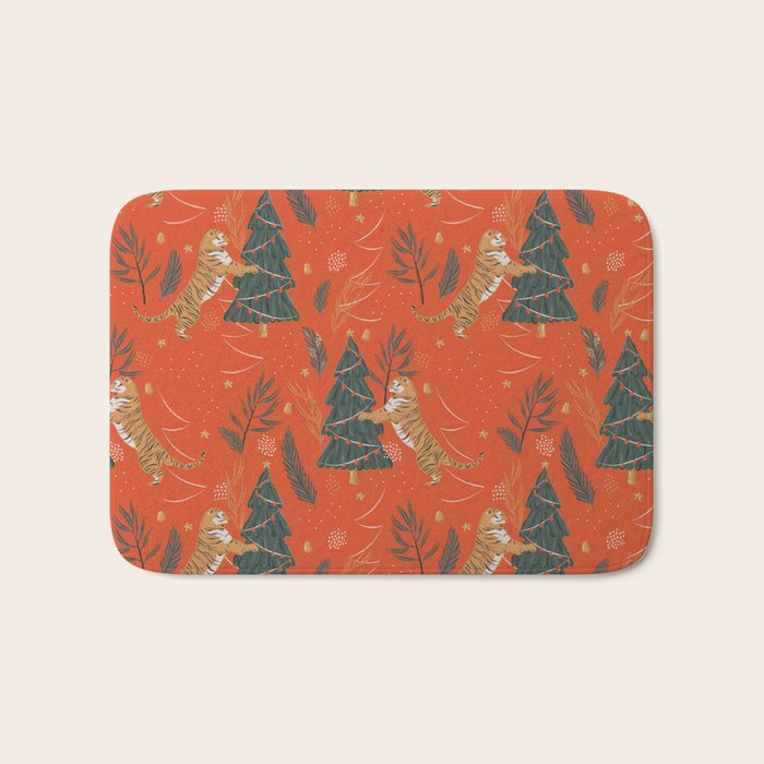 Tigers Christmas Bath Mat Gallery Image 1