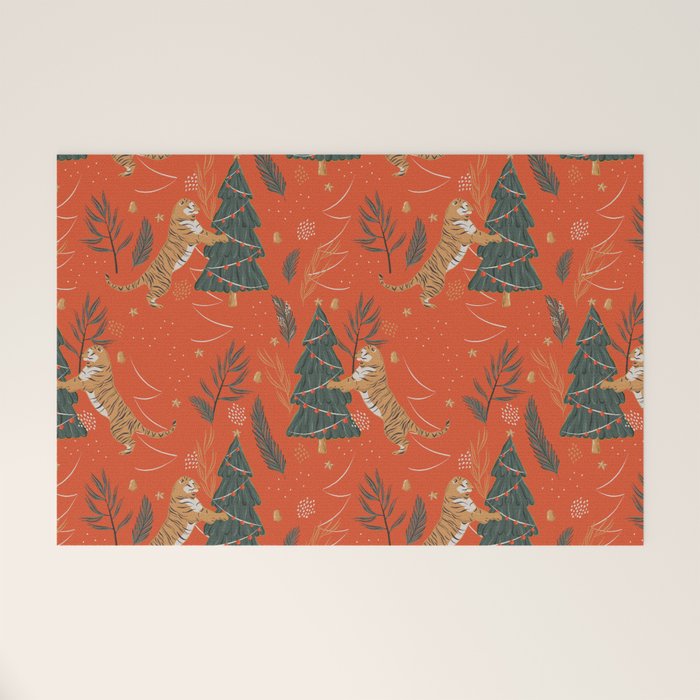 Tigers Christmas Welcome Mat Gallery Image 1