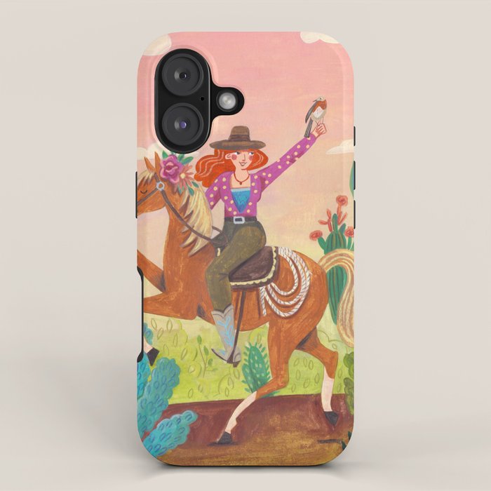 Cute cowgirl on a horse iPhone Case Gallery Image 1
