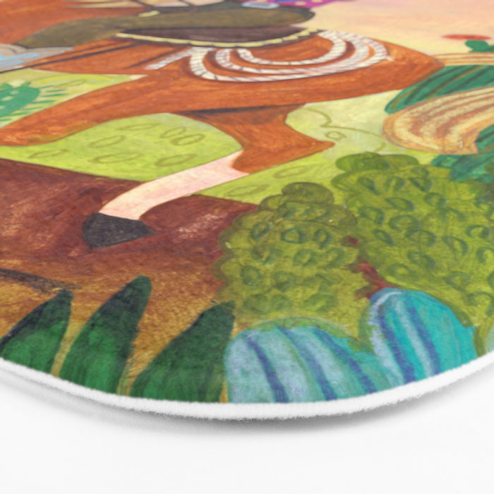 Cute cowgirl on a horse Bath Mat Gallery Image 3