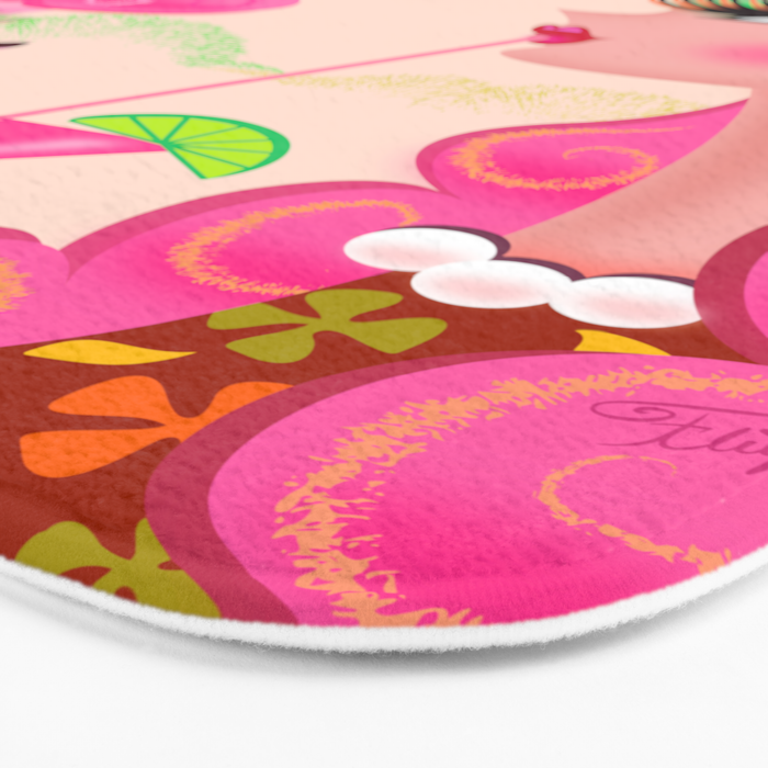 Palm Springs Pink Poodle Martini Girl Bath Mat Gallery Image 3