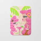 Palm Springs Pink Poodle Martini Girl Bath Mat Gallery Image 1