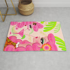 Palm Springs Pink Poodle Martini Girl Rug Gallery Image 1