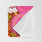 Palm Springs Pink Poodle Martini Girl Throw Blanket Gallery Image 3