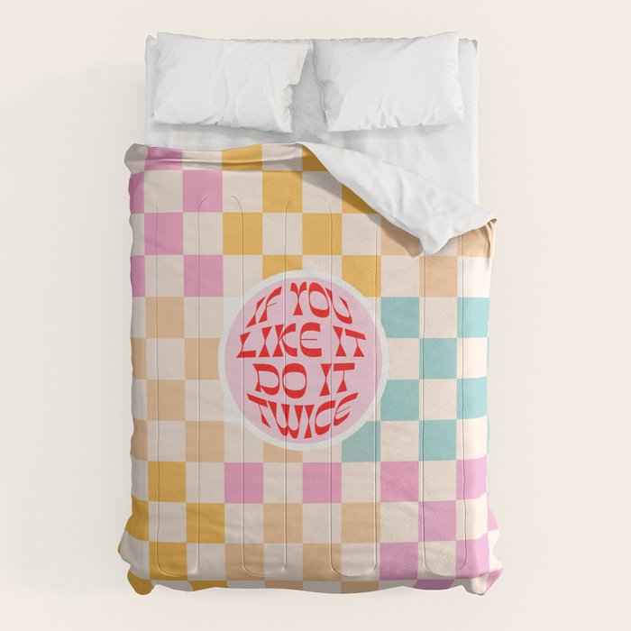 If you like it... Retro and  Fun words on checks  Comforter Gallery Image 1