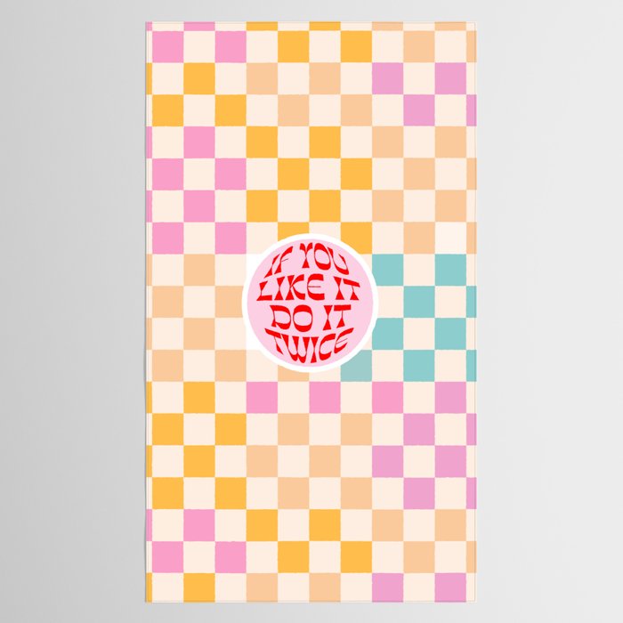 If you like it... Retro and  Fun words on checks  Tablecloth Gallery Image 2