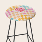 If you like it... Retro and  Fun words on checks  Stool Gallery Image 2
