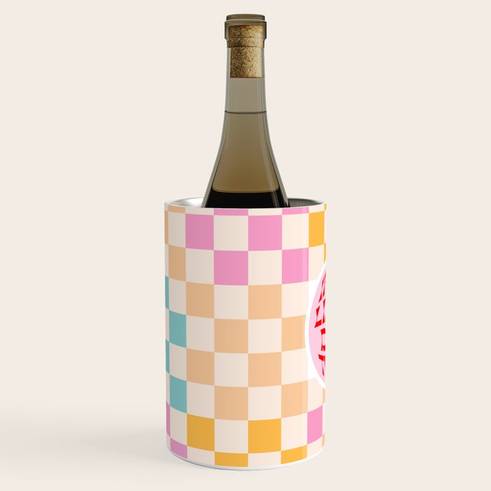 If you like it... Retro and  Fun words on checks  Wine Chiller Gallery Image 2