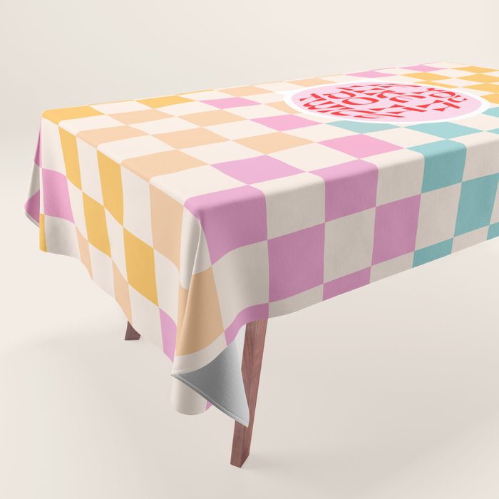 If you like it... Retro and  Fun words on checks  Tablecloth Gallery Image 1