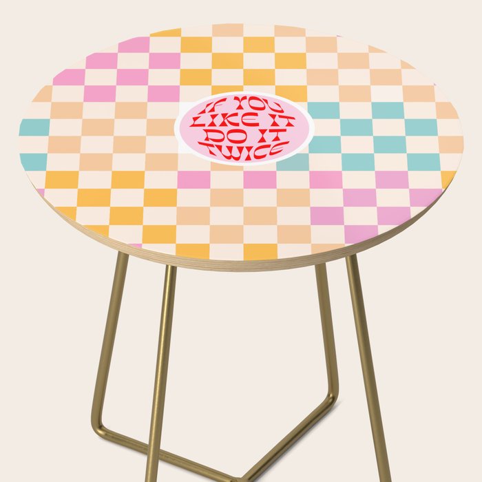 If you like it... Retro and  Fun words on checks  Side Table Gallery Image 2
