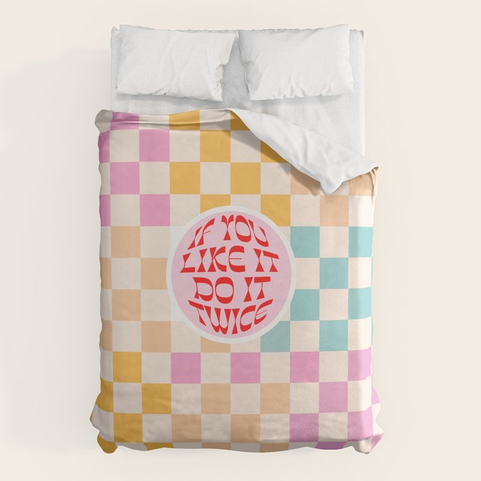 If you like it... Retro and  Fun words on checks  Duvet Cover Gallery Image 6