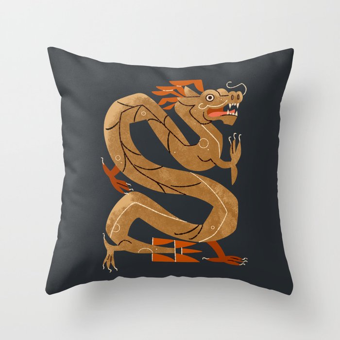 Lucky Dragon Throw Pillow Gallery Image 1