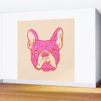 Hot Pink Bulldog Wall Mural Gallery Image 2